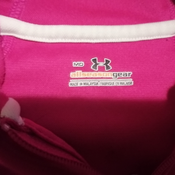 Pink under Armour zip up hoodies size medium - Picture 2 of 2